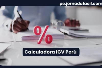 Calculadora IGV Perú con símbolo de porcentaje sobre escritorio, para calcular impuesto y total de compra.